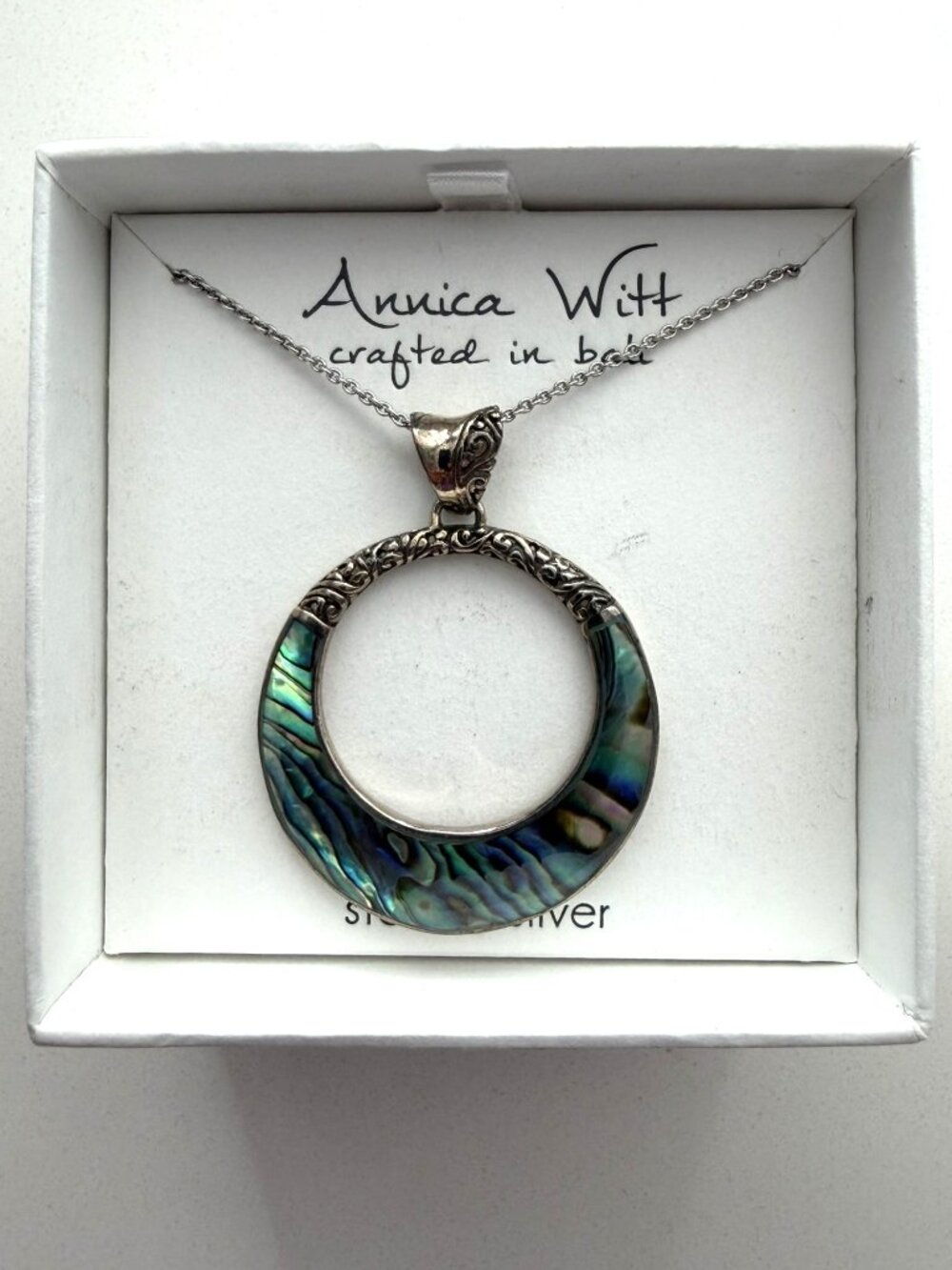 Annica Witt Sterling Silver Necklace with Mother of Pearl Pendant
